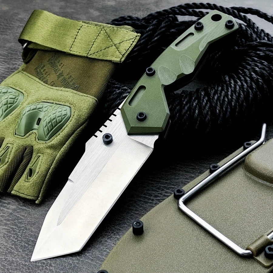 

Тактический прямой нож DC6 7CR15Mov, лезвие G10, ручка высокой твердости, портативный нож для выживания, самообороны, практичный рыболовный нож