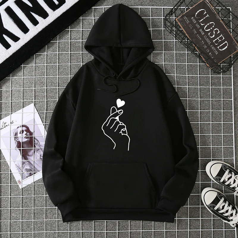 2024 Autumn Hoodie Women's Casual Hooded Sweatshirt Creative Hoodie Matching Streetwear Heart Pattern Monogram Hoodie CYXX202