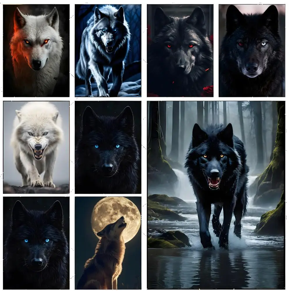 Majestic Animal Wolf Poster Premium Decor Art & Gift for Household Lounge Home Ornaments