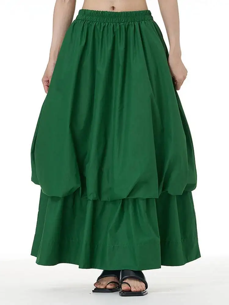 

Зеленая короткая элегантная юбка трапециевидной формы с высокой эластичной резинкой на талии, женская модная новинка весны и осени