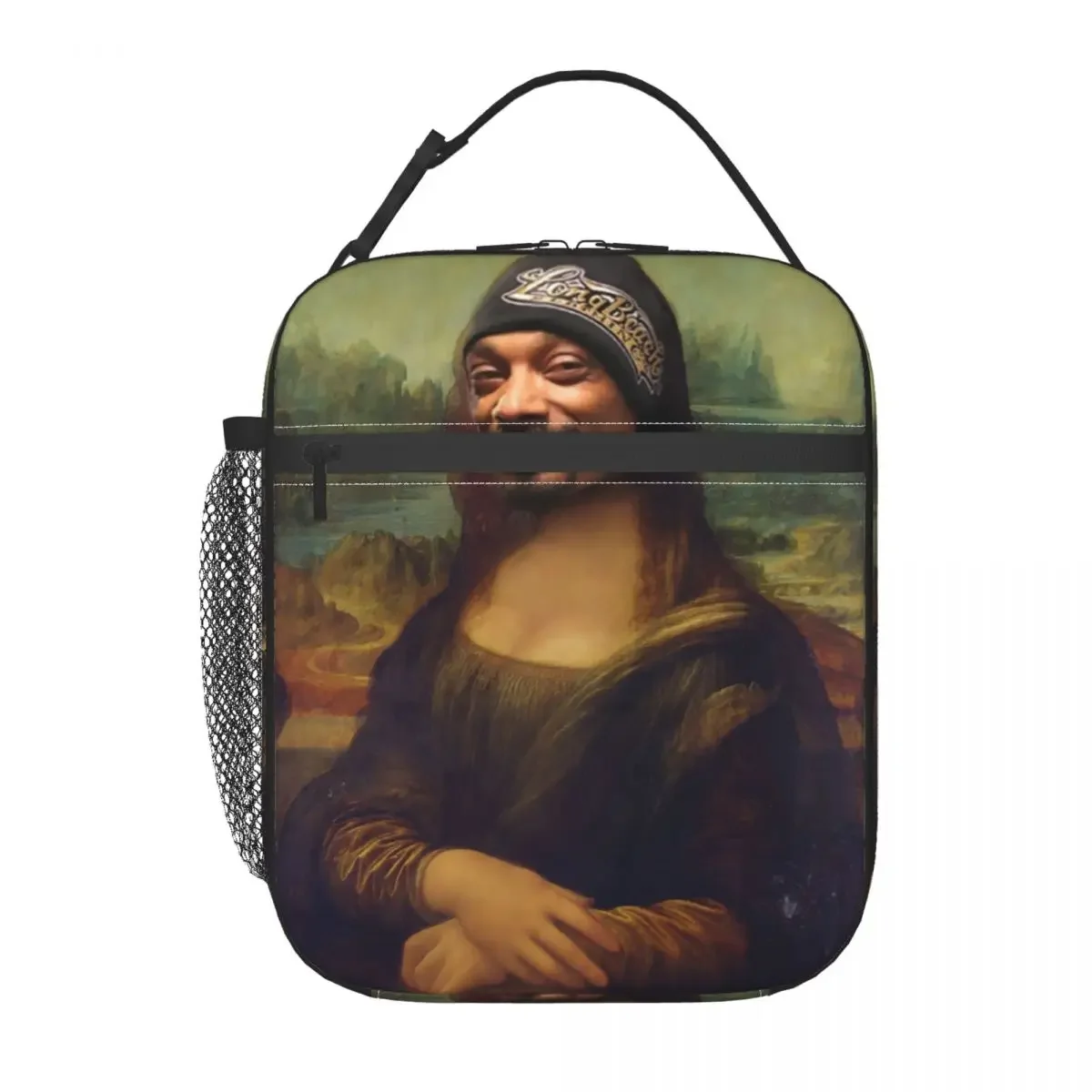 

Snoop Dogg Mona Lisa Portable Lunch Box Women Multifunction Music Rapper Cooler Thermal Food Insulated Lunch Bag Office Work