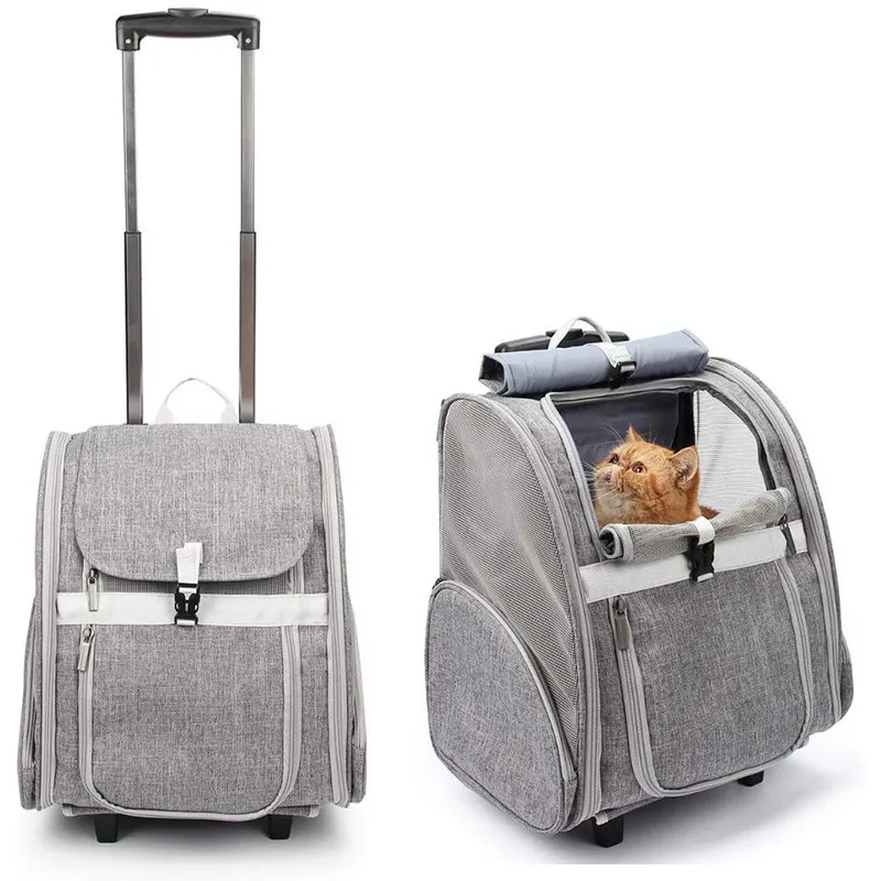 

Pet Rolling Carrier Bag Dog Backpack Cats Puppies Travel Bag Dog Trolley Airline Approved With Wheels