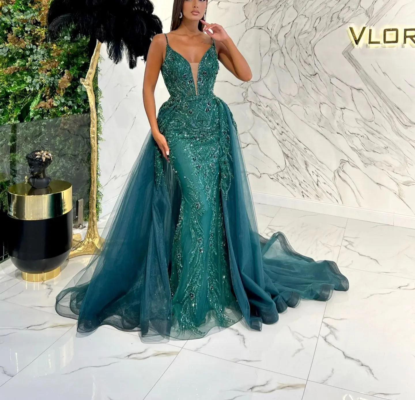 

Elegant V-Neck Prom Dress Spaghetti-Strap Mermaid Gown For Evening Party Ball Custom Made Sexy 2022 New Arrival Vestidos De Gala