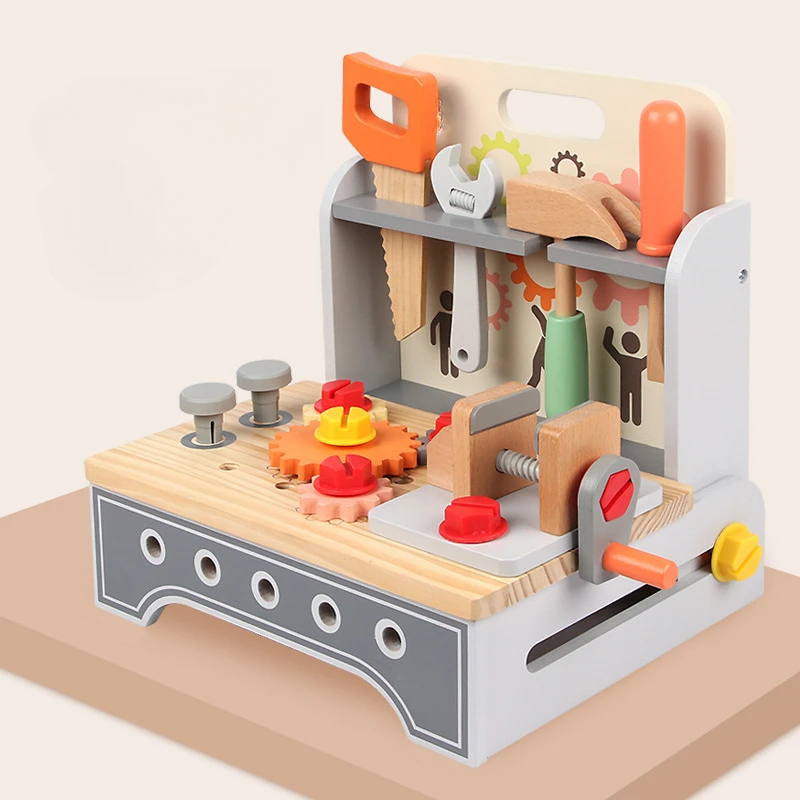 

Montessori Children's Toys Diy Wooden Puzzle Repair Screwing Tool Building Blocks Constructor Miniature Dollhouse Accessories