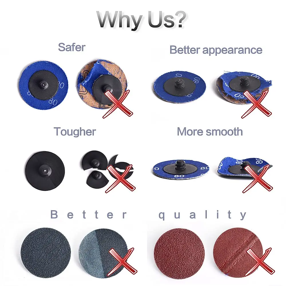 SIFANG 2 Inch R-type Abrasive Disc Sanding Disc Roll Lock Surface Pad Polishing Sandpaper Quick Change Disc For Rotary Tool