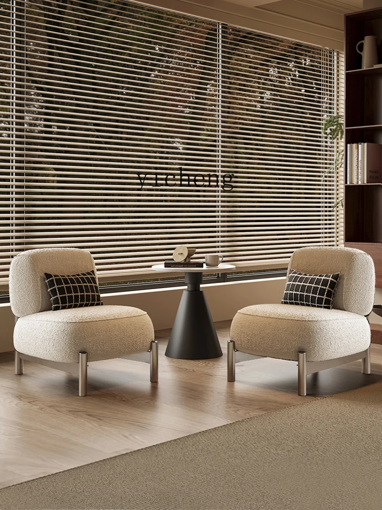 YFY  single sofa chair Italian minimalist stainless steel leisure single chair one table and two chairs combination