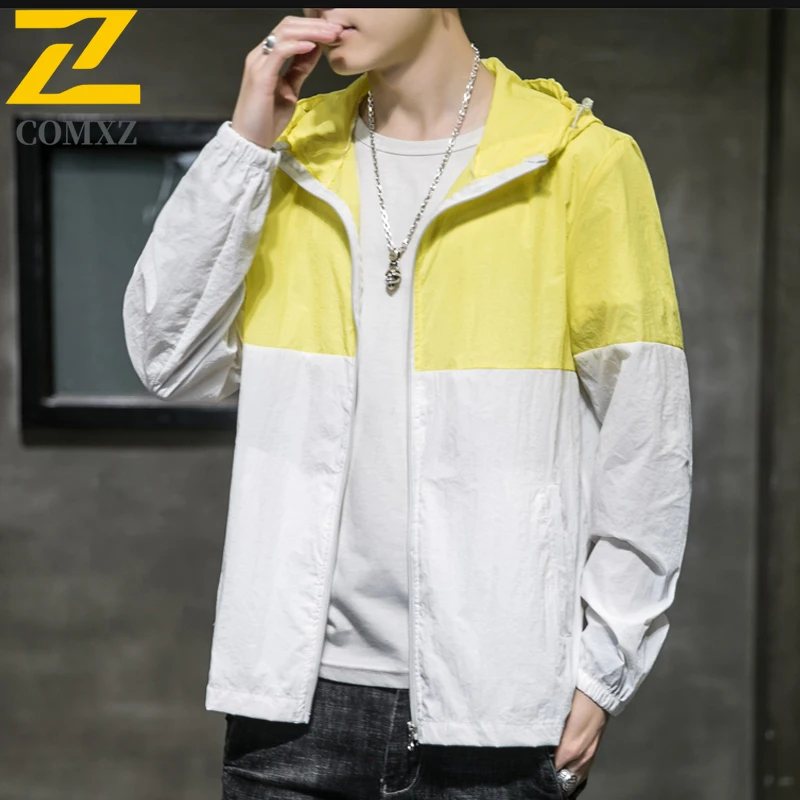 UV Sun protection Coat Men Summer Casual contrast Color Ultra Light Skin Windbreaker Women Outdoor Camping Fishing Hooded Coat