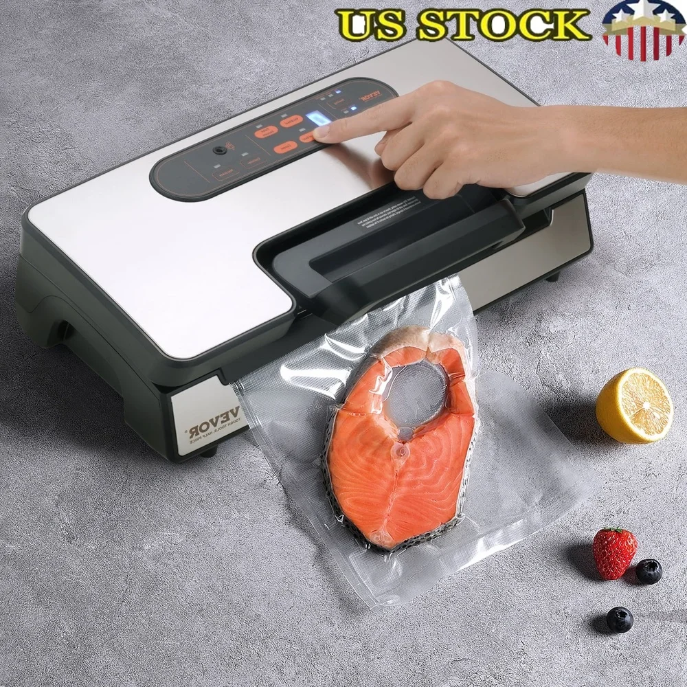 

Vacuum Sealer Machine Food Preservation with External Hose and Vacuum Bags 90Kpa Powerful Suction Multifunctional Panel Easy