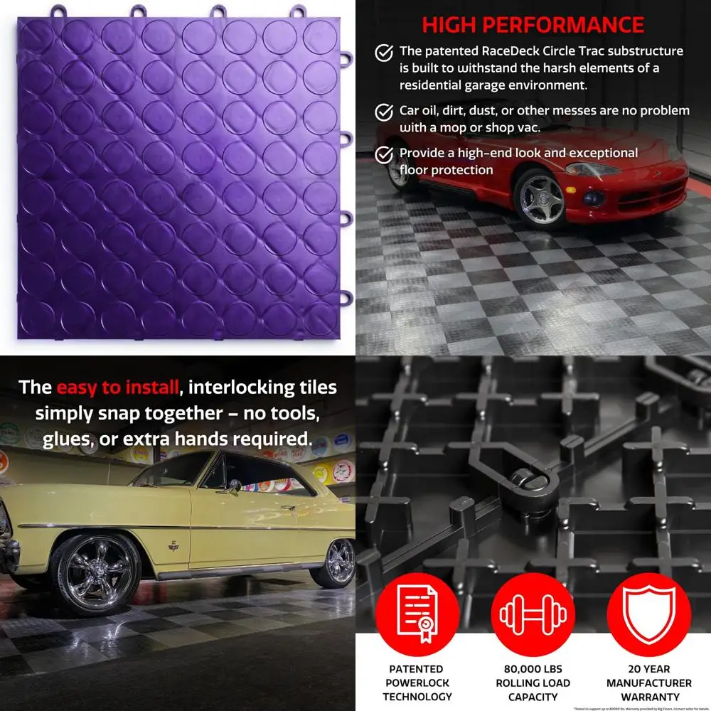 بلاط أرضية جراج متشابك غير قابل للانزلاق - متين، وحدات، كوبوليمر عالي التحمل، سهل التركيب، حماية طويلة الأمد