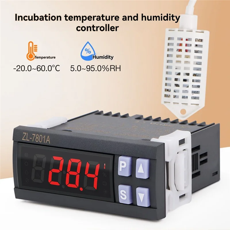 MOPHE-Thermometer Feuchtigkeitsregler Inkubation Automatischer Eierinkubator Temperatur 5,0- 95,0 RH-20,0- 60,0 ℃   Gulator