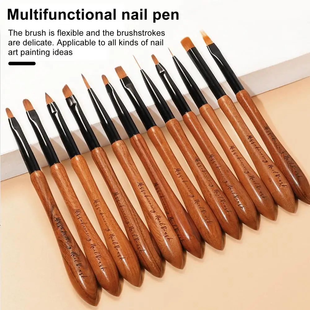 Nail Art Brush Set Elastic Nail Art Brush Professional Nail Art Brushes Set for Manicure Painting Fine Detail Diy Tips Drawing