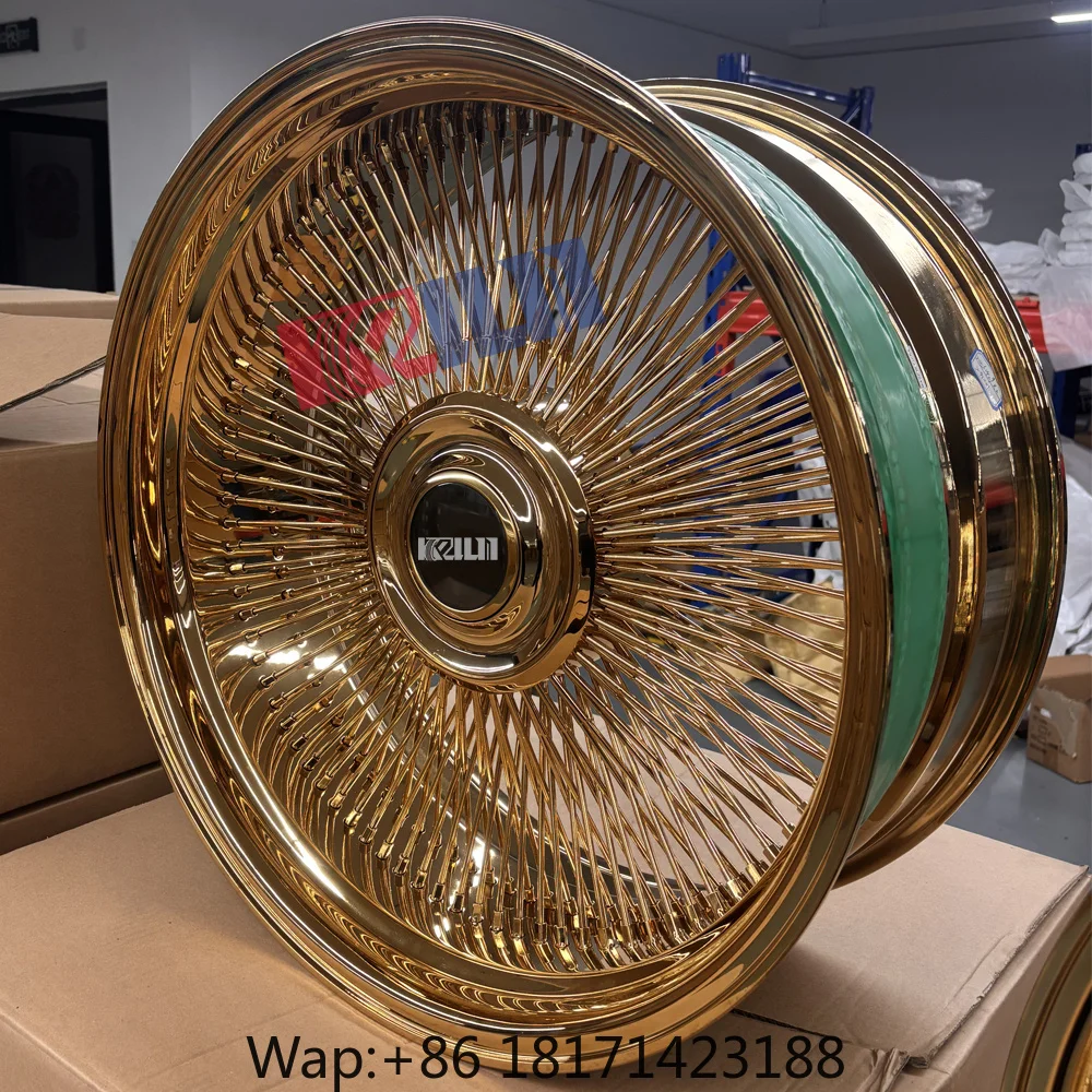 【Hot】Bestseller 24 Inch Wheel Wire 13 Inch  Spoke Wheel 5x114.3 Rims Spoke Wire Wheels Gold Wire Wheels Floating Center Caps