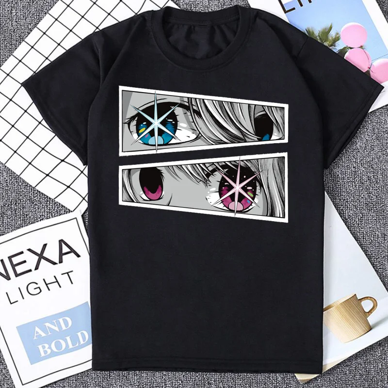 Harajuku Style Oshi No Ko T-shirt Women Fashion Short Sleeve Tshirt Japan Anime Otaku Acg Print T Shirt Loose Summer Clothes y2k