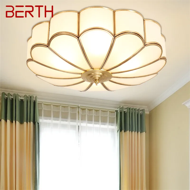 

BERTH Nordic Light Luxury Brass Ceiling Lamp Modern Vintage Creative LED Hanging Lighting Fixtures For Home Living Bedroom