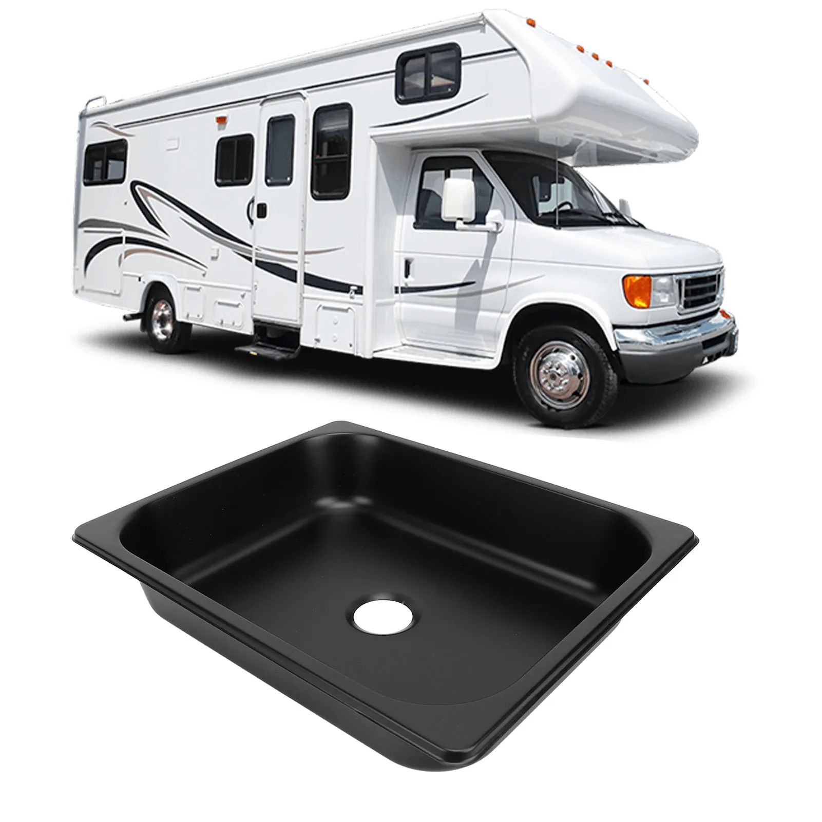 

325 х 265 х 65 мм раковина для автофургона из нержавеющей стали 304, эффективная дренажная квадратная раковина для кухни и ванной комнаты с выходом 40 мм для каравана M