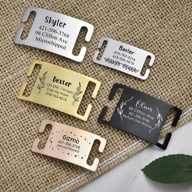 Curved Dog Cat Id Tag Personalized Silent Collar Tag Pet Address Tag Customized For Stainless Steel Free Carvings Any You Want
