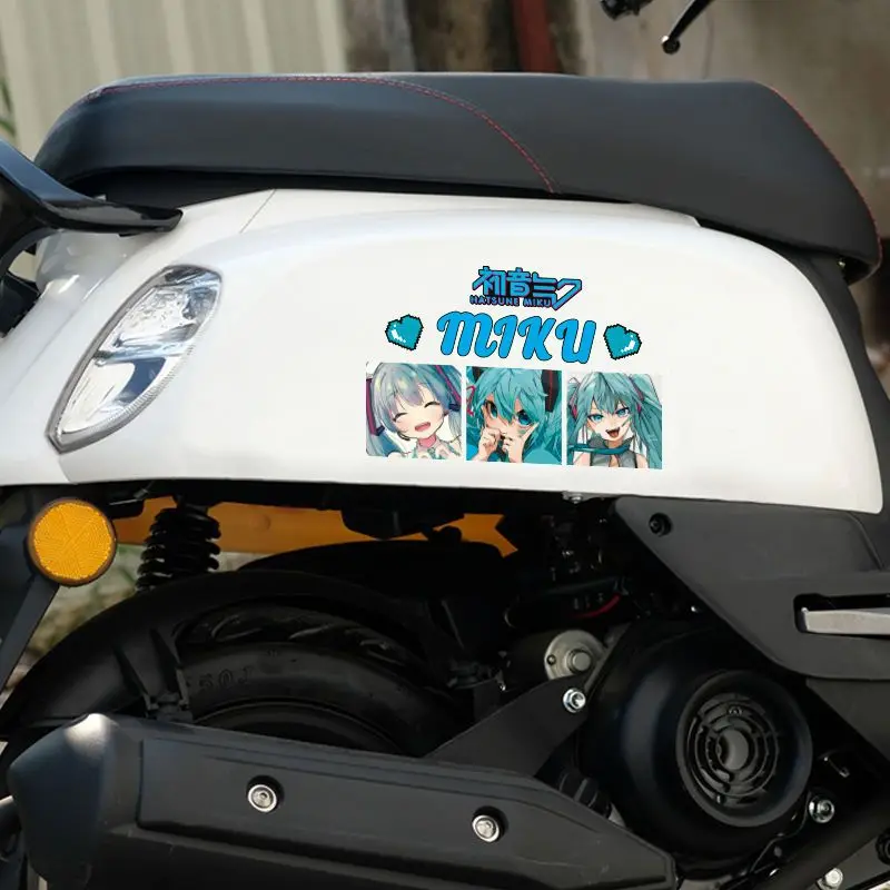 2026 New Creative Hatsune Miku Anime Reflective Stickers, Cute Decals for Car Rear Windshield, Electric Scooters & Helmets view 4