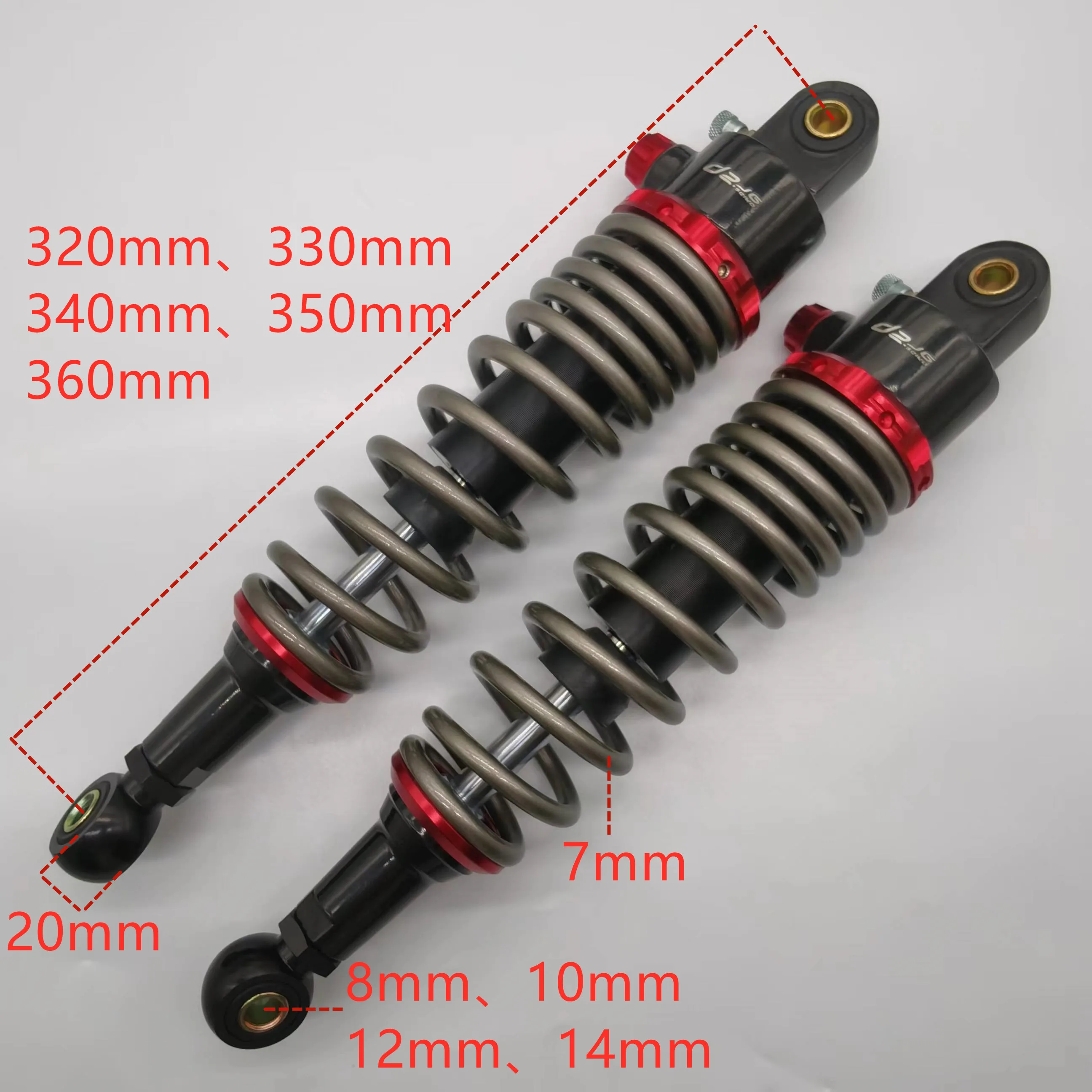 7mm spring Universal 320mm /330mm/340mm/350mm/360mm Motorcycle Shock Absorber for HONDA YAMAHA SUZUKI KAWASAKI