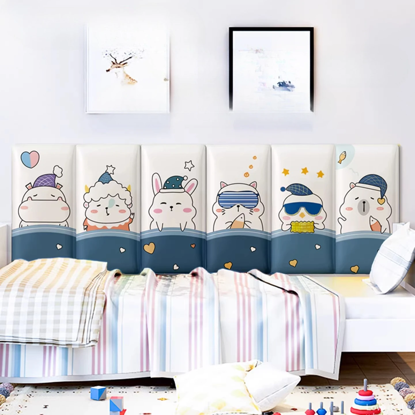 Tatami Headboards Children's Room Self-adhesive Wall Sticker Wall Cushion Waterproof and Moisture-proof Bed Backrest tete de lit