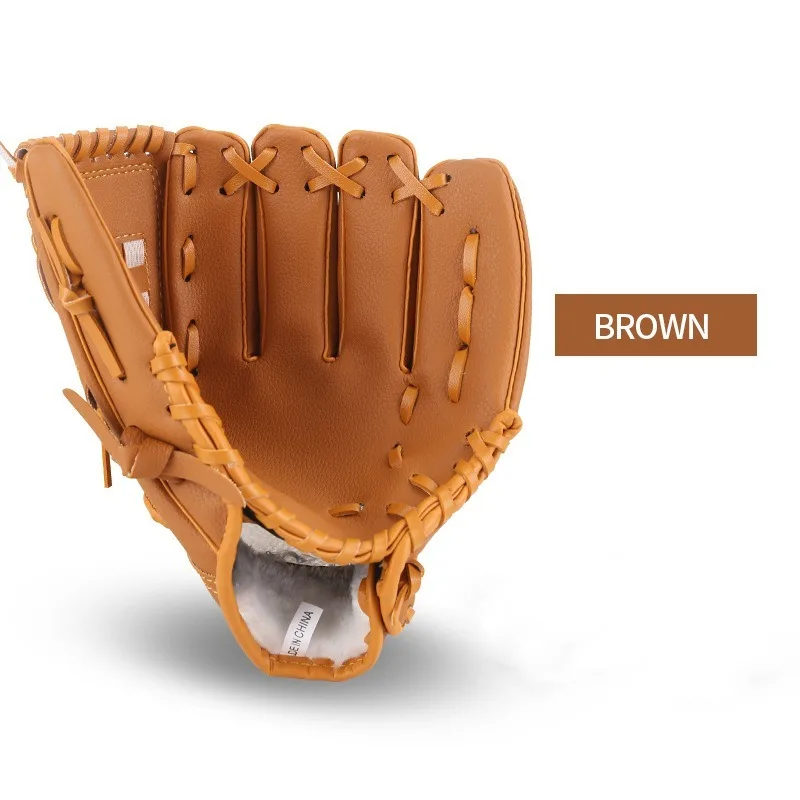 10.5/11.5/12.5 Inch Baseball Catcher Gloves Children Adults Softball Training Accessory PVC Durable Anti-slid Baseball Gloves