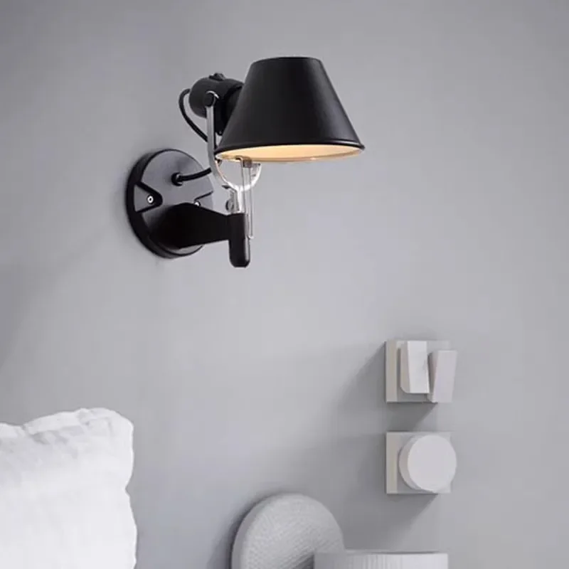 italiano braco longo levou lampada de parede prata preto metal quarto estudo luzes de leitura interruptor e27 rotativo decoracao de iluminacao ajustavel 01