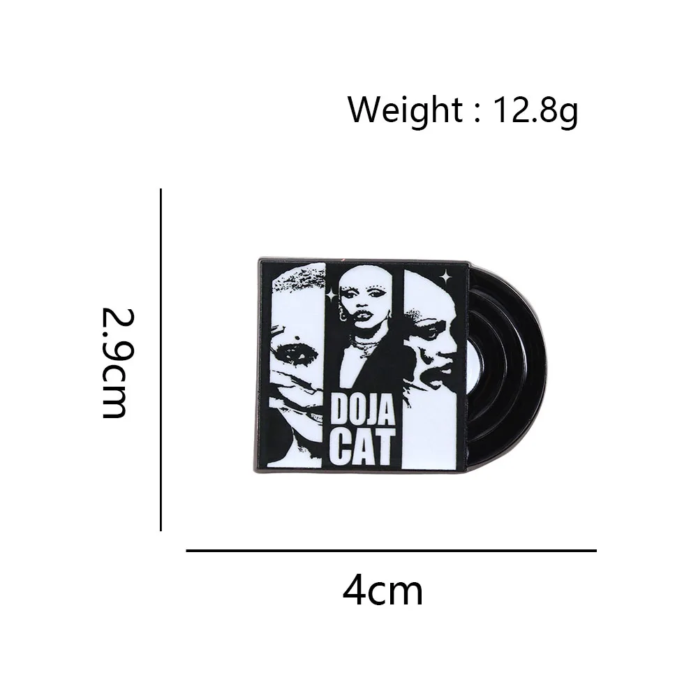 Doja Cat Vintage Vinyl Emaille-Anstecker, Pop-Sänger-Brosche, Musik-Fan-Abzeichen für Rucksäcke und Kleidung, stilvolles Schmuckstück, Geschenk für Fans. – Detail 3