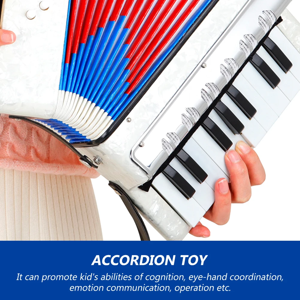 

Kids Accordion Portable Educational Musical Instrument Lightweight Abs Concertina For Children Fine Workmanship White Promotes