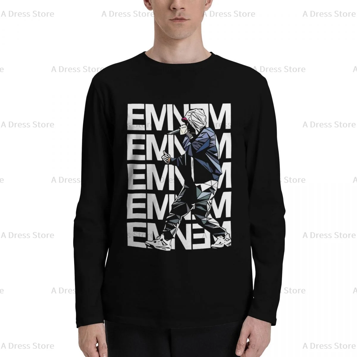 Rap Eminem My name is Slim Shady Men Cotton Digital Direct Spray printed long sleeved T-shirt,fashion Unisex Tees