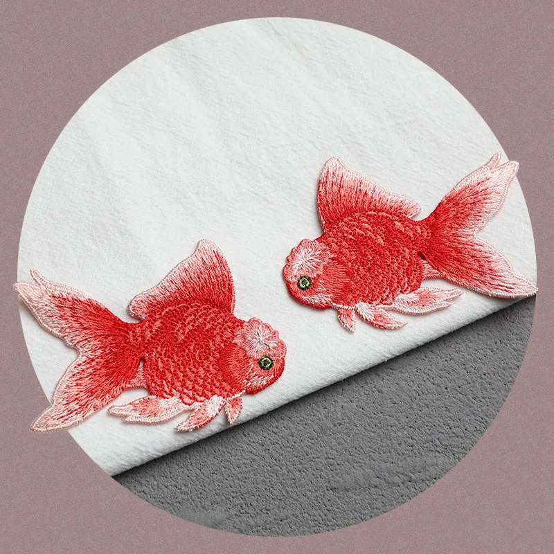 4 Colors Pairs Fish Embroidery Patches For Clothing High Quality Sticker Appliques Sew On Parches