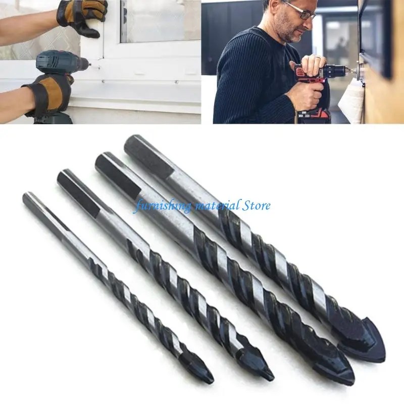 

Y5GD 5Pieces Professional Grade Ceramic Tile Alloy Triangular Drill Bits with Double Grooves Designs for Glass Brick