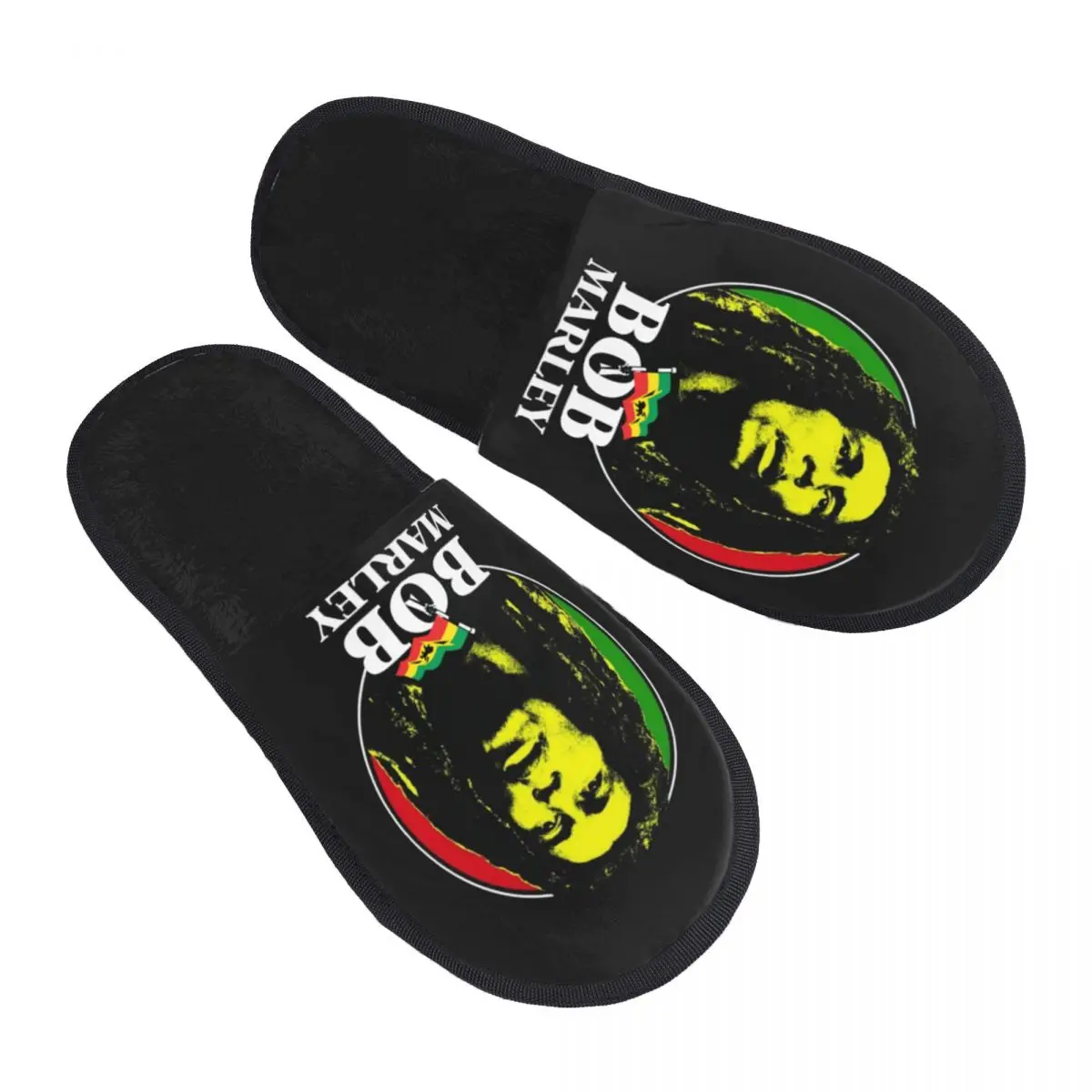 Custom Reggae Rock Bob Marley Guest Slippers for Spa Women House Slipper