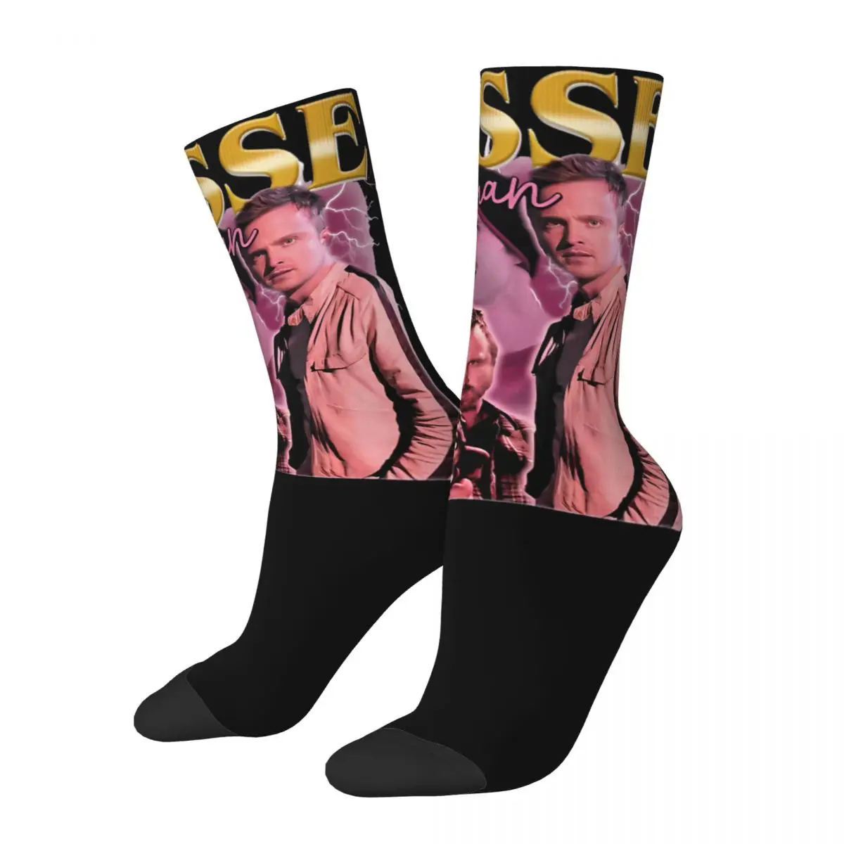 

Women's Retro Jesse Pinkman Bootleg Socks Cute Funny Happy Breaking Bad Socks Hip Hop Merch Middle TubeSocks Little Small Gifts