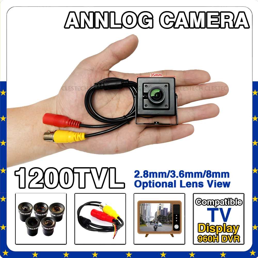 

For Home Car Overtake With bracket Analog CCTV Camera 2.8mm 8mm 16mm Lens Compatible TV Super Small HD Mini CVBS Metal Video