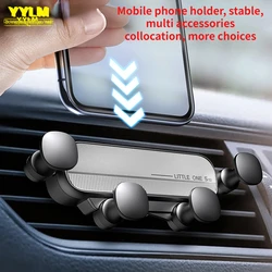 YYLM-Soporte de teléfono para coche por gravedad, montaje de Clip de ventilación de aire, soporte para teléfono inteligente en coche, soporte GPS para iPhone 14 13 Pro Xiaomi Samsung Huawei