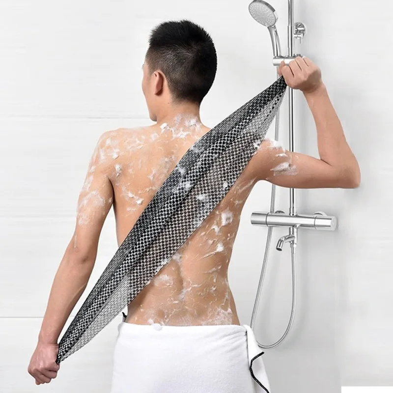 

Exfoliating Washcloth Back Scrubber for Shower for Men Silver-ion Multi-Function Foam Bath Towel Ultra-Long Exfoliating Towels