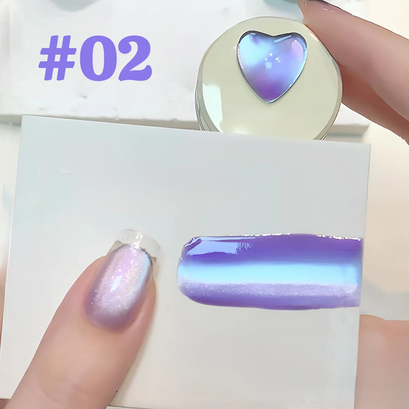 1pcs WS ฤดูร้อนฤดูใบไม้ร่วงเล็บยอดนิยมน้ําแข็งโปร่งใสสีม่วงสีฟ้าลูกปัดแก้ว Cat Eye Gel เล็บกาวเล็บฮาโลวีนเล็บ