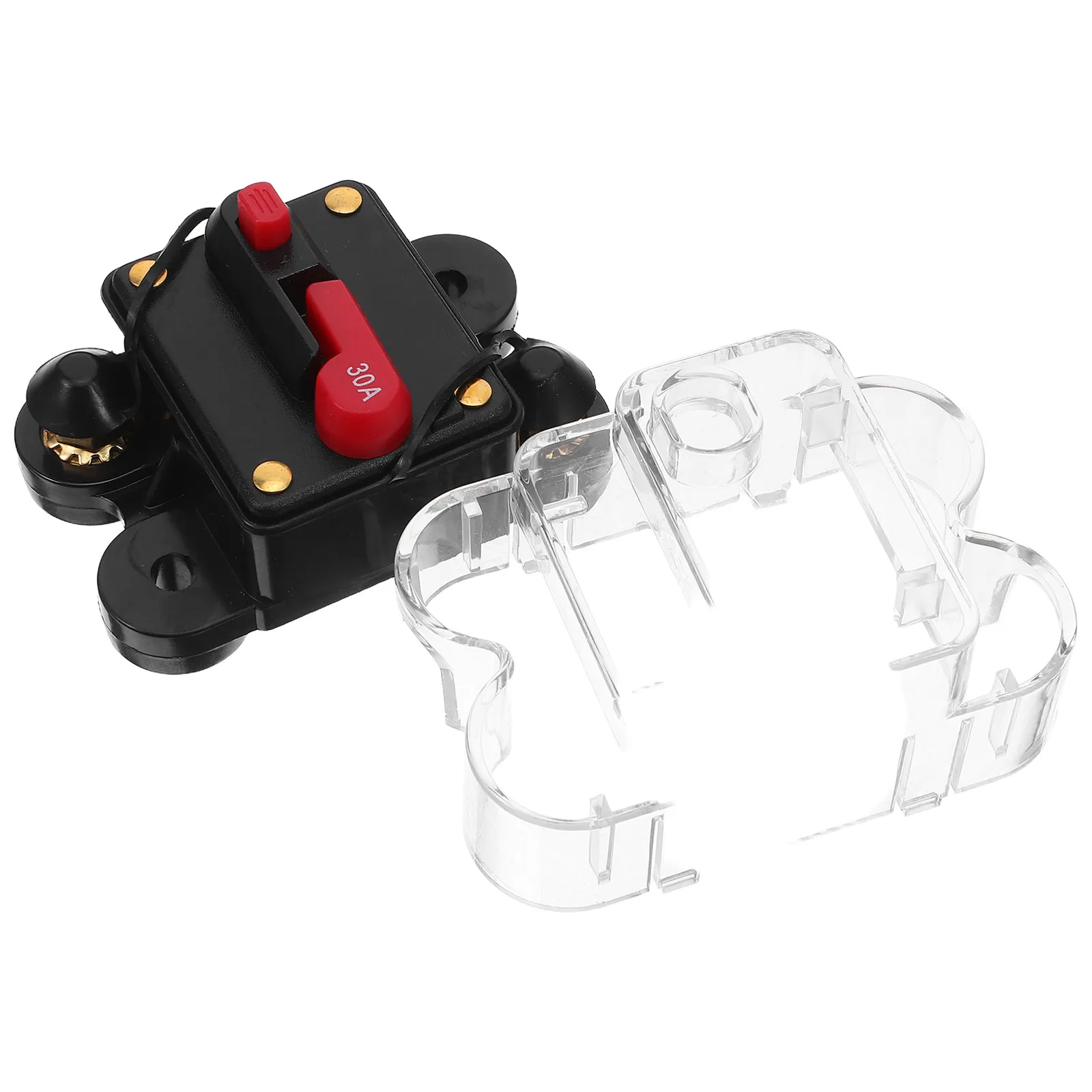 30A Car Circuit Breaker Automatic Reset Inline Fuse Block Holder Inverter for Automotive Rv Marine Car Audio Protection