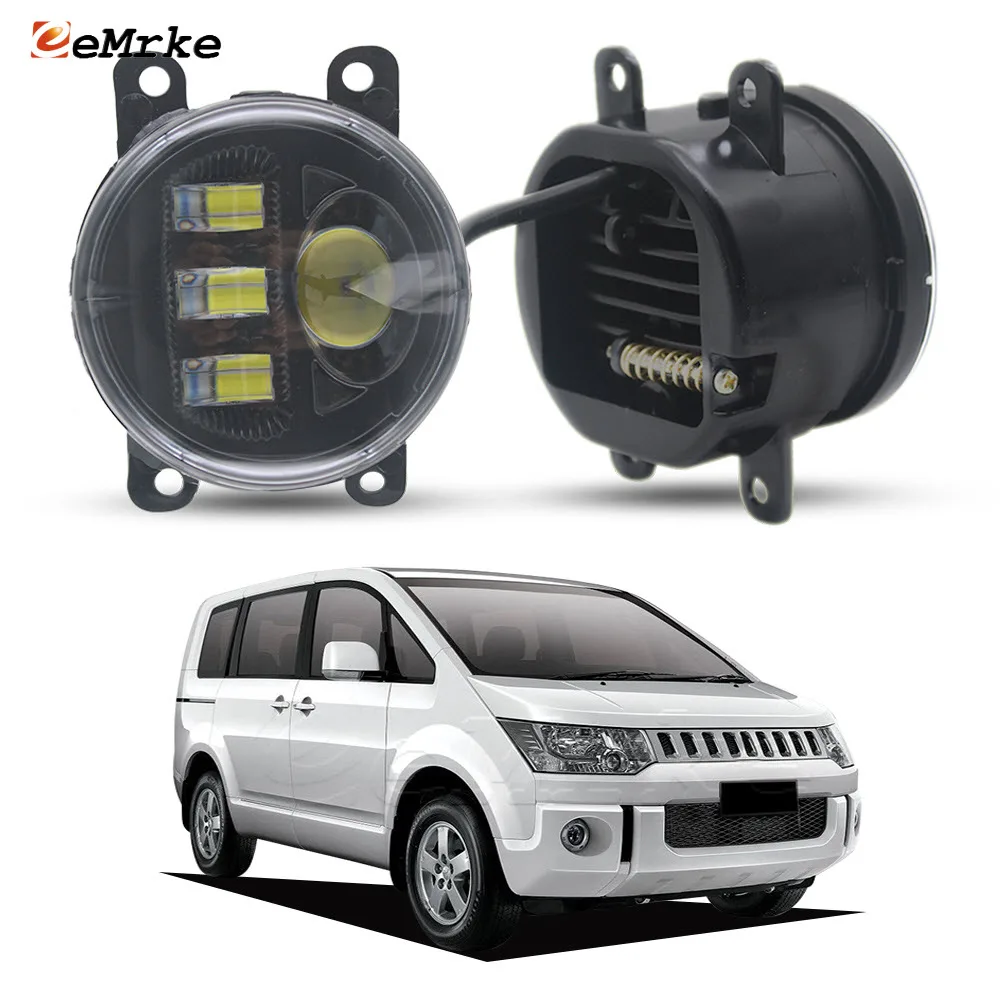 Upgrade Led Fog Lights Assembly Car PTF with Lens DRL for Mitsubishi Delica D5 2008 2009 2020 2011 2012 2013 2014 2015 2016 2017