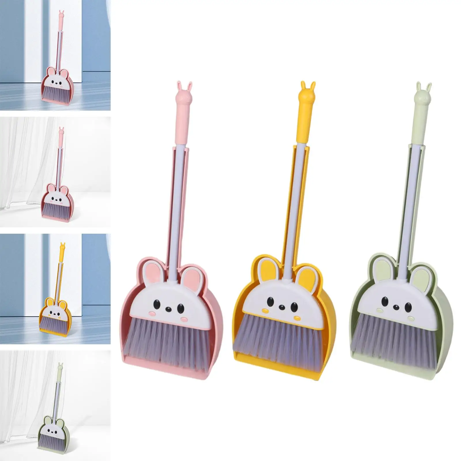 Mini Broom and Dustpan Set for Kids Pretend Play for Kindergarten Preschool