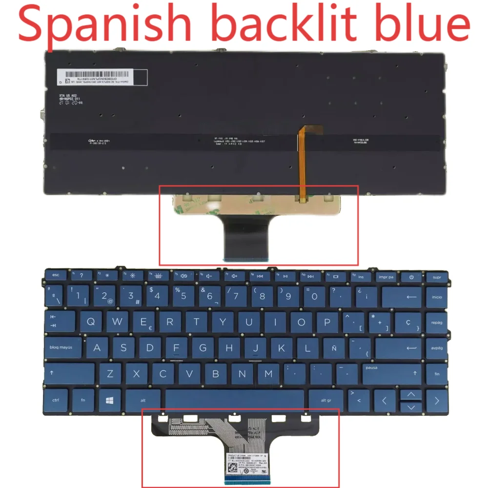 

14-DY Spanish backlit keyboard For HP Pavilion X360 14-dy0000 14-dy1000 teclado blue