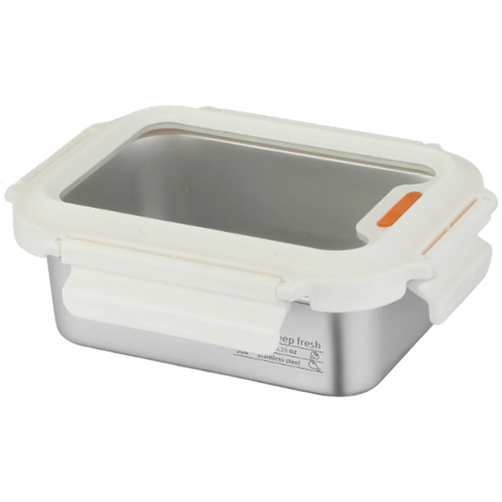 Stainless Steel Lunch Box 304 Grade with Glass Cover Airtight Seal for Microwave Dishwasher Refrigerator and Meal Planning view 3