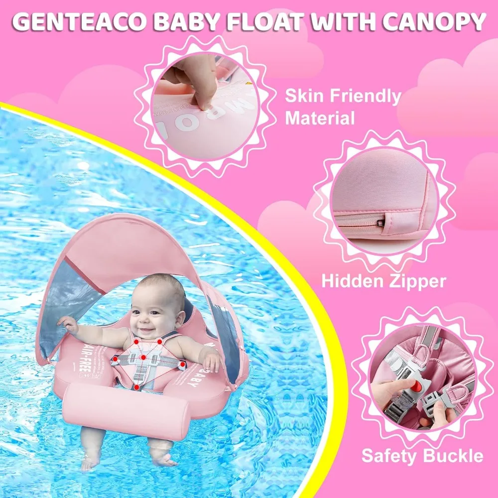 Neueste Mambo baby Baby Schwimm schwimmer mit Baldachin & Schwanz Baby Pool Float nicht aufblasbare Kleinkind Schwimm schwimmer mit haut freundlichen