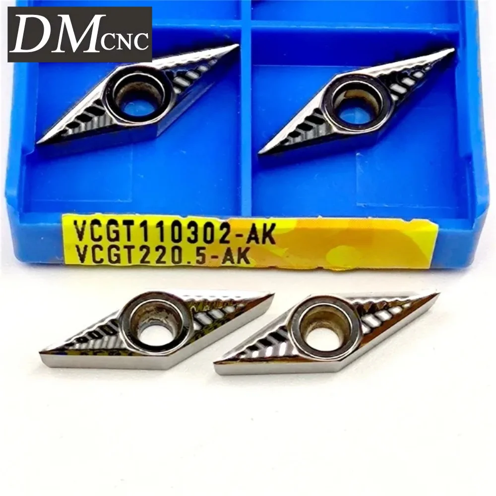 10/50/100 قطعة VCGT110302/04/08-AK ZM01 تحول إدراج لألومنيوم كربيد الأسمنت