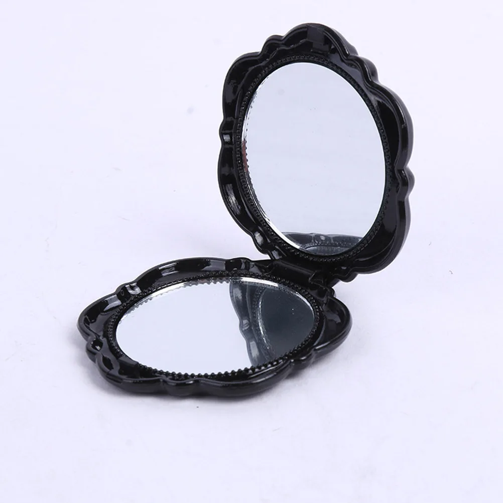 

1Pcs Round Makeup Mirror Compact Folding Mirror with 3D Rose Cover Clear Reflection Surface Stylish Gloss Finish for Travel Home