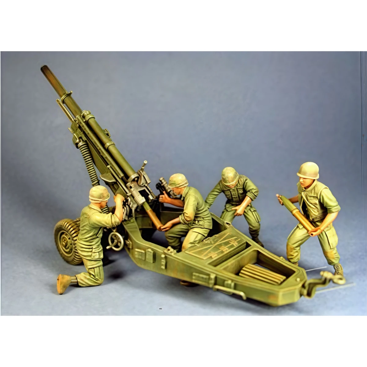

1/35 resin unpainted model kit, military theme, American artillery (4 men) unassembled and unpainted GK, 1701R