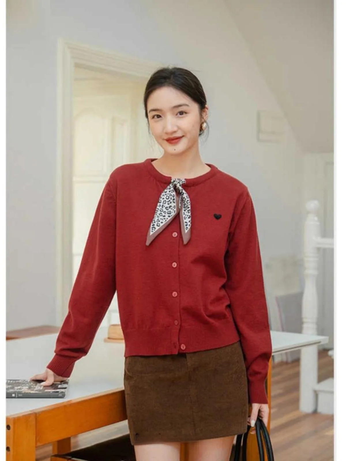 

Ретро Гонконг Sle Winter irt Base Layer Вязаный свитер Открытый кардиган Slim Fit Commute Sle Long Sve Crew Ne