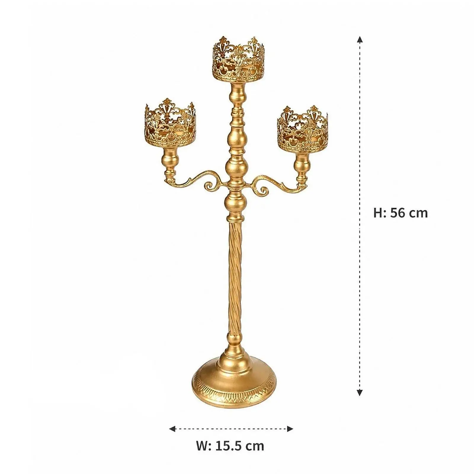 Metal Round Candlestick Holder Elegant Candle Centerpiece Floor Decor for Wedding Reception Table