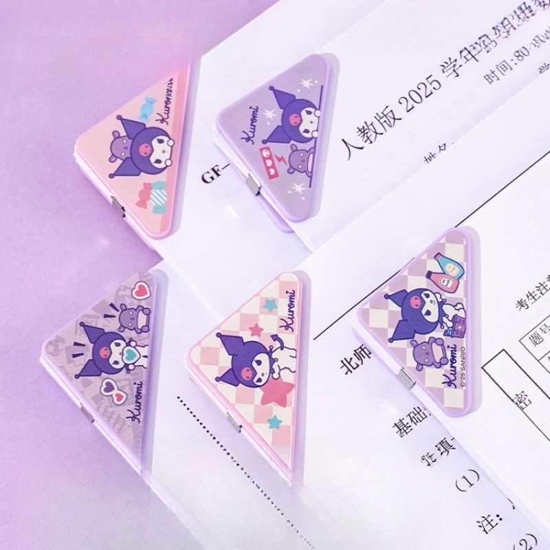 Sanrio Characters 90 Degree Triangle Corner Clip PP Plastic Student Paper Anti Curl Exam File Organizer Stationery Wholesale