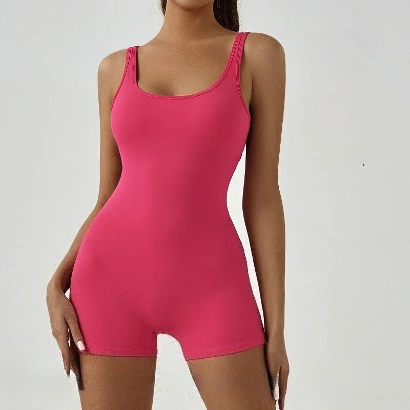 

Women's One-Piece Yoga Sports Jumpsuit Sleeveless Tight Clothes Sportswear Gym Workout Clothes Fitness Bodysuit Yoga Suit Short