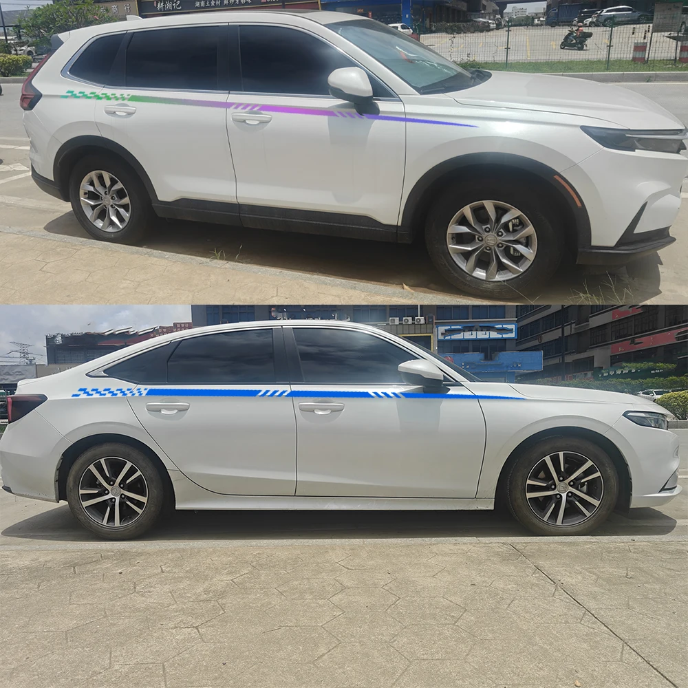 2PCS Universal For BMW Suzuki Volvo Tesla Skoda Audi Volkswagen Seat Subaru Car Line Stickers Long Stripe Decor Auto Accessories